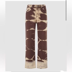 Cider tie dye bleach out chocolate brown jeans